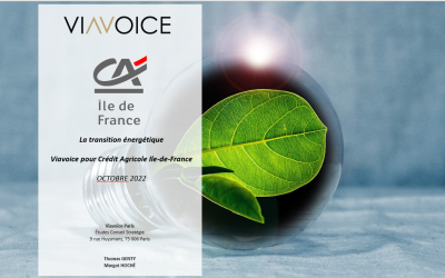 La transition énergétique. Crédit Agricole Ile-de-France – Viavoice. Octobre 2022
